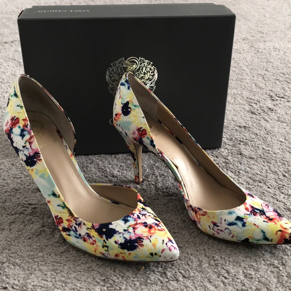 Vince Camuto floral heels